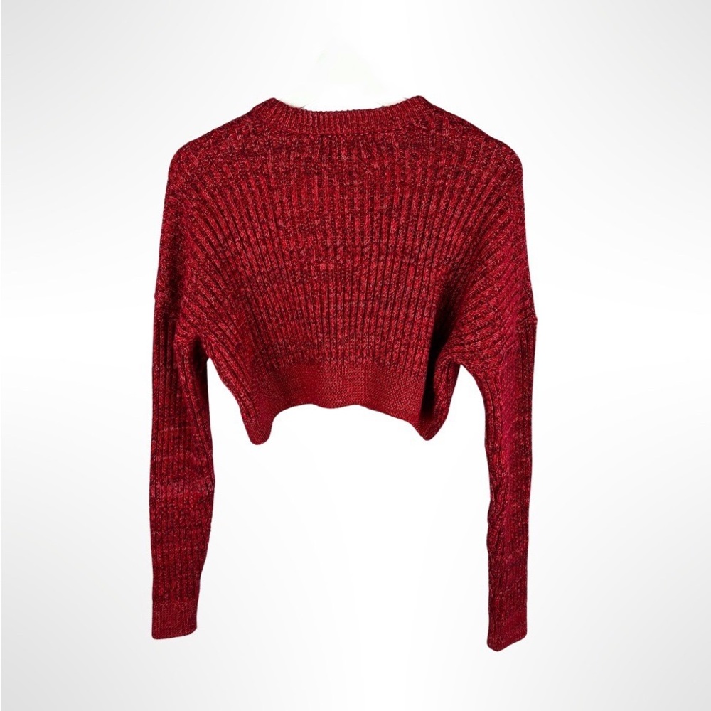 Urban Outfitters Big Sur Ribbed Knit Cropped
Sweater Red Multi Drop Sleeve - Picture 6 of 8